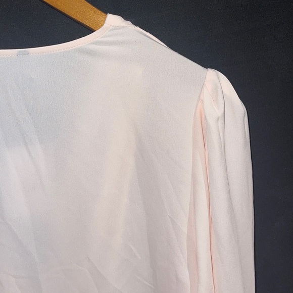 New Guess Marciano Amiee Puffy Sleeve Deep V neck Wrap Blouse XS - Picture 6 of 12